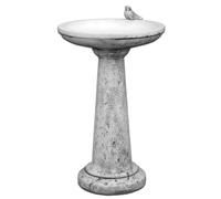 gartendekoparadies.de Bain pour Oiseaux Bain d'oiseaux avec Colonne socle Rond en Pierre reconstituée, résistant au Gel