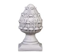 gartendekoparadies.de élément décoratif Pomme de pin cône, Hauteur d'extrémité de Poteau 36 cm, Empreinte 20 x 20 cm, Gris, Poids 16 kg, en Pierre moulée, résistant au Gel