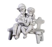 gartendekoparadies.de Figure de Pierre Massive garçon avec Fille sur Un Banc décoration de Jardin en Pierre reconstituée, résistant au Gel
