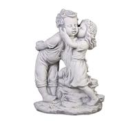 gartendekoparadies.de Figure de Pierre Massive garçon et Fille décoration de Jardin en Pierre reconstituée, résistant au Gel