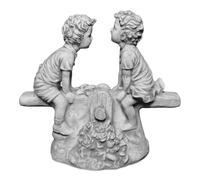 gartendekoparadies.de Figure de Pierre Massive garçon et Fille sur Une balançoire décoration de Jardin en Pierre reconstituée, résistant au Gel