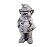 gartendekoparadies.de Figure de Pierre Massive GNOME Amusant ami du Jardin Troll Lutin en Pierre reconstituée, résistant au Gel