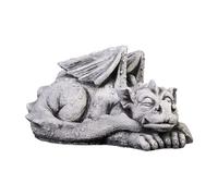 gartendekoparadies.de Figure de Pierre Massive Grand Dragon dormeur Dinosaure en Pierre reconstituée, résistant au Gel