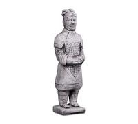 gartendekoparadies.de Figure de Pierre Massive Guerrier Chinois en Terre Cuite au Milieu modèle I en Pierre reconstituée, résistant au Gel