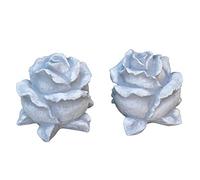 gartendekoparadies.de Figures en Pierre Massive de pièce 2 Fleurs en Pierre Rose Pierre de Rose en Pierre reconstituée, résistant au Gel