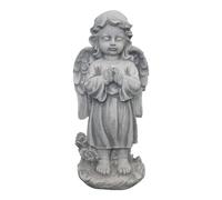 gartendekoparadies.de Figurine en Pierre Solide Ange priant Debout, Hauteur 42 cm, 12 x 20 cm, Gris, Poids 7 kg, en Pierre moulée résistante au Gel