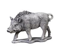 gartendekoparadies.de Figurine en Pierre Solide Cochon Sanglier ongulés à Doigts Pairs, Hauteur 30 cm, 48 x 15 cm, Gris, Poids 13 kg, en Pierre moulée résistante au Gel