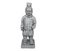 gartendekoparadies.de Figurine en Pierre Solide du général Guerrier Chinois en Terre Cuite, Hauteur 61 cm, Gris, Poids 17 kg, en Pierre moulée résistante au Gel (Motif II)