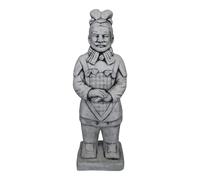 gartendekoparadies.de Figurine en Pierre Solide du général Guerrier Chinois en Terre Cuite, Hauteur 60 cm, 17 x 20 cm, Gris, Poids 17 kg, en Pierre moulée résistante au Gel (Motif I)
