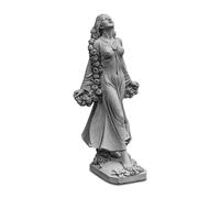 gartendekoparadies.de Flora Statue de jardin en pierre coulée de 78 cm de hauteur - Déesse romaine avec vigne de roses - Décoration de jardin pour terrasse et parterre de fleurs - Résistante au gel