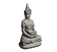 gartendekoparadies.de Gardiens du Temple en Pierre Massive Bouddha en Pierre Reconstituée Résistant au Gel Gris Sculpture