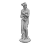 gartendekoparadies.de Grande Statue Massive en Pierre de Pandore, Hauteur 117 cm, Empreinte Ø 33 cm, Grise, Poids 70 kg, en Pierre moulée résistante au Gel