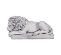 gartendekoparadies.de Lion en Pierre Solide, Gardien Mural, Taille 20 cm, Longueur 43 cm, Gris, Poids 17 kg, Motif tête Droite, en Pierre coulée résistante au Gel