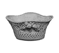 gartendekoparadies.de Pot de Fleurs Solide, Bol pour Plantes, Cache-Pot, Hauteur 20 cm, Longueur 41 cm, 5 litres, Gris, Poids 9 kg, en Pierre moulée résistante au Gel