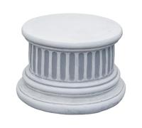 gartendekoparadies.de Socle avec cannelures rondes, socle en pierre, hauteur 16 cm, surface au sol Ø 23 cm, 13 kg, gris, résistant au gel en pierre pour l'extérieur