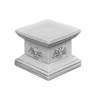 gartendekoparadies.de Socle carré en pierre massive avec éléments décoratifs en pierre résistante au gel Gris 21 cm
