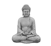Gartendekoparadies.de Statue de petit Bouddha en pierre artificielle résistante au gel