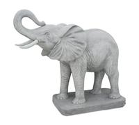 gartendekoparadies.de Statue éléphant d'Afrique sur plateau de sol Hauteur 156 cm Longueur 170 cm Largeur 60 cm Poids 1100 kg Gris Pierre Statue résistante au gel