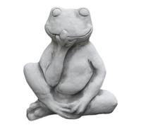 gartendekoparadies.de Statuette en pierre massive avec crapaud drôle de grenouille Flips Gris Hauteur 28 cm 13 x 23 cm 8 kg Résistant au gel