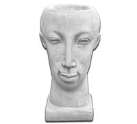 gartendekoparadies.de Tête de jardinière en Pot de Fleurs Solide, Taille 41 cm, encombrement 17 cm x 17 cm, Ø 25 cm, Couleur Gris, Poids 20 kg, en Pierre moulée résistante au Gel