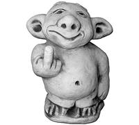 gartendekoparadies.de Troll géant XXL Doigt d’Honneur en Pierre reconstituée, résistant au Gel