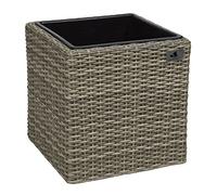 Gartenfreude Cache-Pot en rotin synthétique avec Insert en Plastique et système d'arrosage pour intérieur et extérieur, 36 x 36 x 36 CM, différentes Versions Naturel