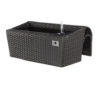 Gartenfreude Jardinières en résine tressée avec Support et système d'irrigation, de Couleur Anthracite, 52 x 25 x 22 cm