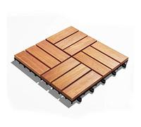 Gartenfreude Lot de 10 carrelages pour terrasse en Bois d'acacia résistant aux intempéries faciles à Poser Marron 0,9 m² 30 x 30 cm