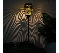 Gartenlampe Solardeko Außenleuchte Globo Noire Or LED Avec Piquet H 58 cm