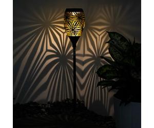 Gartenlampe Solardeko Außenleuchte Globo Noire Or LED Avec Piquet H 58 cm