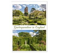 Gartenparadiese in England (Wandkalender 2026 DIN A2 hoch), CALVENDO Monatskalender: Zauberhafte Momentaufnahmen aus den schönsten Gärten und Parks mit faszinierenden Detailbildern