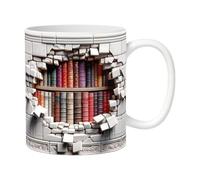 Gartenstadl Tasse 3D, faite à la main, motif du monde des livres, beige, 1 pièce (C)