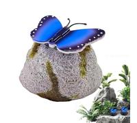Gartenstein Galets artificiels lumineux à LED - Motif papillon | Pierres de cour décoratives pour la décoration de jardin pour l'aménagement paysager, cour, chemin, terrasse, pelouse