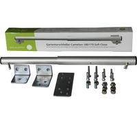 Gartentorschliesser Ferme-Portail Camelion 180/170 Soft Close avec Angle 80 + Plaque, Argenté - 1 kit