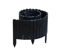 Gartenwelt Riegelsberger Bordure en bois Rollboarder Anthracite Longueur 203 cm Hauteur du grillage 30 cm Clôture en bois de bois de mélèze pour bordure de pelouse