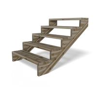 Gartenwelt Riegelsberger Escalier de terrasse avec 5 marches en bois massif de pin imprégné sous pression, Vert
