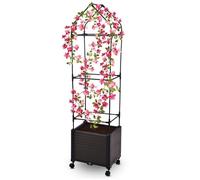Gartenwelt Riegelsberger Jardinière sur roulettes avec tuteur à 3 niveaux - Dimensions totales : 42 x 30 x 160 cm - Pour plantes grimpantes, tomates, roses