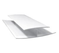 Gartenwelt Riegelsberger Profilé de connexion en H Basic en plastique blanc 10 x 58 mm longueur 120 cm pour panneaux de façade panneaux de plafond avec rainure de 9 mm revêtement mural