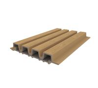 Gartenwelt Riegelsberger Profilé de façade WPC Castellation Pro 35 Cèdre | 45 x 215 mm - Longueur : 140 cm - Dimensions de la couverture : 185 mm - Revêtement de façade en WPC aspect bois - Peut être