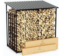 Gartenzeit® Étagère à bois de cheminée d'extérieur XXXL 186 x 105 x 185 cm - 3,45 m³, 5,25 SRM, cadre en métal 30 x 30 mm, toit en métal galvanisé à chaud, 105 cm de profondeur, aide à l'empilage du