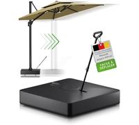 Gartenzeit® Pied de parasol, à lester, roulant, 162kg, Dimensions 84x84x21cm, Breveté, noir, Pied de parasol avec roulettes pour grands parasols et ombrelles, mobile, roulant