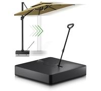 Gartenzeit® Pied de parasol, rechargeable, à roulettes, 162 kg, dimensions 95 x 95 x 17 cm, certifié TÜV, breveté, noir, pied de parasol avec roulettes pour grands parasols déportés et parasols
