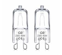 Gartiam Lot de 2 Ampoule G9 Halogène 40W, Ampoule Four LED 230V, G9 led Blanc Chaud 2700K, Résistance 300°C, Ampoule led G9 Verre Transparent, Dimmable, Compatible Neff, Whirlpool, Bosch