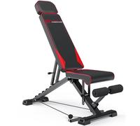 GartistGo Banc de musculation pliable réglable avec bandes de résistance, capacité de 300 kg, dossier 8 positions et cadre en alliage d'acier à pliage rapide pour salle de sport à domicile