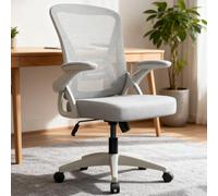 GartistGo Chaise de bureau ergonomique avec accoudoirs rabattables à 90° et soutien lombaire, coussin d'assise en éponge haute densité, avec vérin à gaz (capacité de 150 kg) et dossier en maille