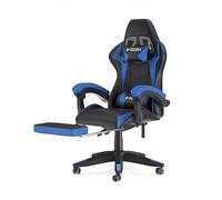 GartistGo Chaise de jeu avec repose-pieds extensible et support lombaire réglable, inclinable de 90 ° à 155 °, en cuir synthétique, chaise d'ordinateur ergonomique, chaise de bureau en mousse à