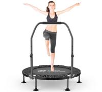 GartistGo Mini trampoline de fitness pliable de 101,6 cm pour adultes et enfants - Capacité de 150 kg, poignée et pieds antidérapants, 32 ressorts en acier, pour exercices d'intérieur/extérieur