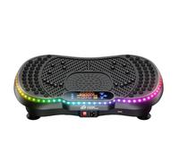 GartistGo Planche vibrante, plateforme vibrante 200 niveaux avec 5 programmes, plaque vibrante pour entraînement complet à la maison, LED 7 couleurs, Bluetooth, 150 kg, compact 6,4 kg