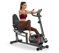 GartistGo Vélo d'appartement 5 en 1 avec 16 résistances magnétiques et capacité de charge de 150 kg, ergomètre avec dossier et écran LCD, poignées de fréquence cardiaque