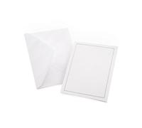 Gartner Studios Lot de 50 cartes tout usage avec bordure en feuille d'argent, enveloppes blanches et platines, 10,7 x 14,9 cm (60024)